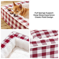 Luxury Cosy Tartan Anti-Anxiety Calming Dog Bed