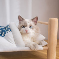 Wooden Cat Bed with Sleeping Bag