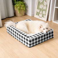 Luxury Cosy Tartan Anti-Anxiety Calming Dog Bed