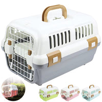 Lockable/ Breathable Cat Carrier with Feeding Bowl & Base Pad
