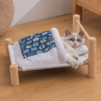 Wooden Cat Bed with Sleeping Bag