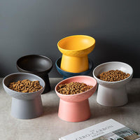 Nordic Style Tilted Ceramic Cat Bowls