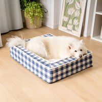 Luxury Cosy Tartan Anti-Anxiety Calming Dog Bed