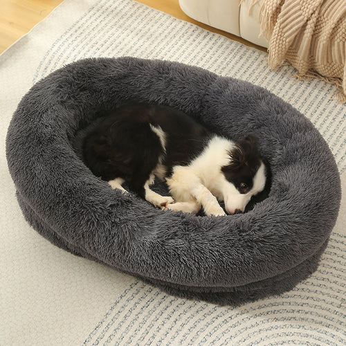 Anti Anxiety / Calming Oval Dog Bed- High Sides, Removable Cover