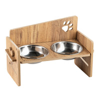 Wooden Cat Feeding Station