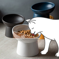 Nordic Style Tilted Ceramic Cat Bowls