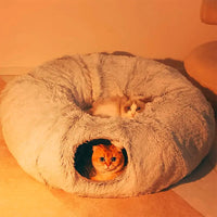 2in1 Interactive Round Cat Tunnel Bed