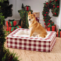 Luxury Cosy Tartan Anti-Anxiety Calming Dog Bed