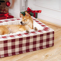 Luxury Cosy Tartan Anti-Anxiety Calming Dog Bed