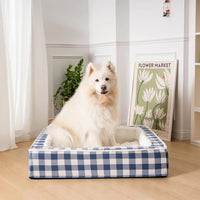 Luxury Cosy Tartan Anti-Anxiety Calming Dog Bed