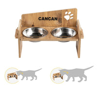 Wooden Cat Feeding Station