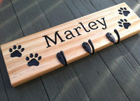 Personalised Dog Lead / Accessories Wooden Hanger