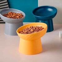 Nordic Style Tilted Ceramic Cat Bowls