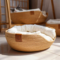 Wicker Woven Cat Bed
