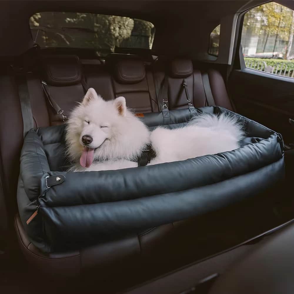 Luxury Faux Leather Jumbo Plus Dog Car Seat Bed