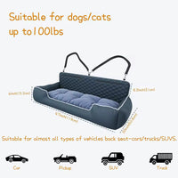 Luxury Dog Car Seat Bed with Adjustable Safety Straps