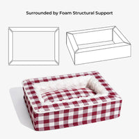 Luxury Cosy Tartan Anti-Anxiety Calming Dog Bed