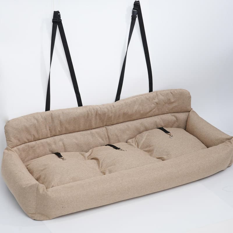 Travel Bolster Car Seat Dog Bed with Removable Cover