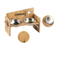 Wooden Cat Feeding Station