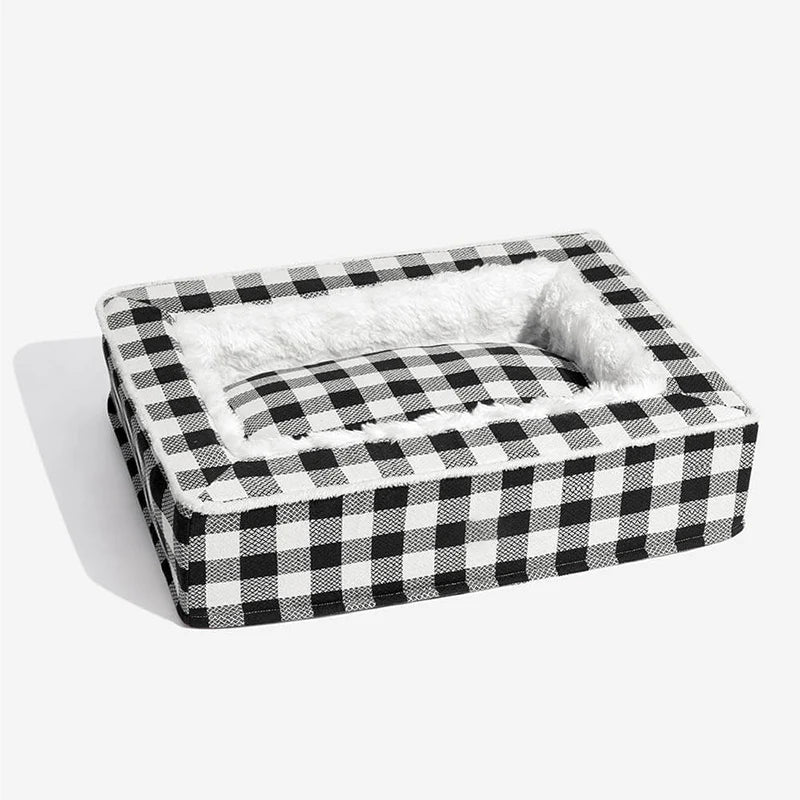 Luxury Cosy Tartan Anti-Anxiety Calming Dog Bed