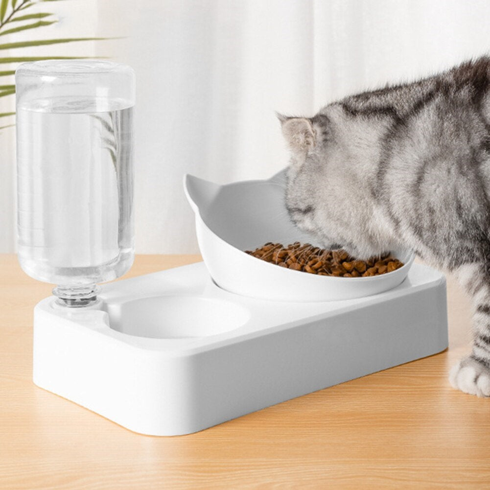 Anti Vomiting Cat Bowl with Automatic Water Dispenser