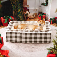 Luxury Cosy Tartan Anti-Anxiety Calming Dog Bed