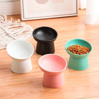 Nordic Style Tilted Ceramic Cat Bowls