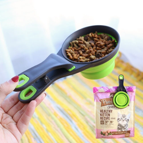 3 in 1 Dog / Cat Food Measuring Cup & Bag Sealing Clip